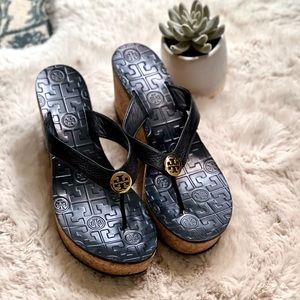 TORY BURCH Thora cork platform wedge sandals 9